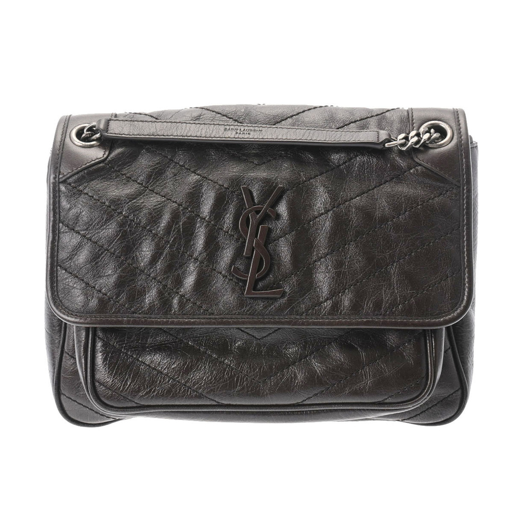SAINT LAURENT Niki Brown Leather Shoulder Bag